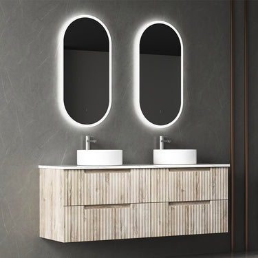 Tuscana | Fluted Double Bowl Wall Hung Vanity 1500mm