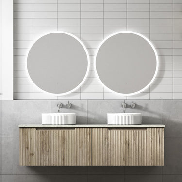 Tuscana | Fluted Double Bowl Wall Hung Vanity 1500mm