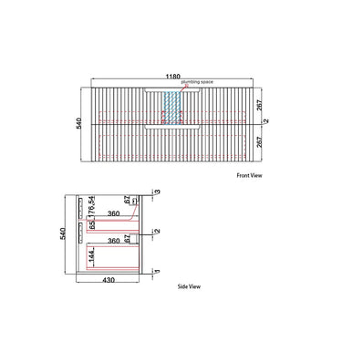Tuscana | Fluted Wall Hung Vanity 1200mm