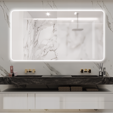 Curva Rectangle 1500 x 800 Touchless LED Mirror  - Three Light Temperatures - Acqua Bathrooms