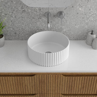 Lucito | 360 Round Above Counter Fluted Basin Matte White