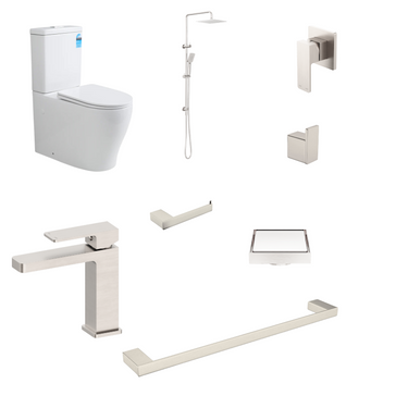 Nero | Square Brushed Nickel Bathroom Package