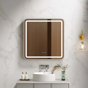 Mercio | Brsuhed Nickel Frame Venus 600mm / 750mm / 1200mm LED Rectangular Mirror