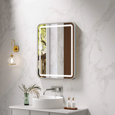 Mercio | Brsuhed Nickel Frame Venus 600mm / 750mm / 1200mm LED Rectangular Mirror