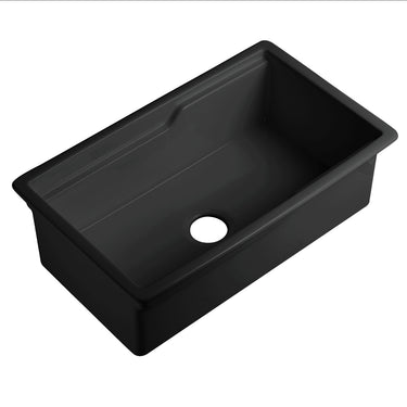 Lukka | 813mm Vorona Matte Black Fireclay Inset/Undermount Sink