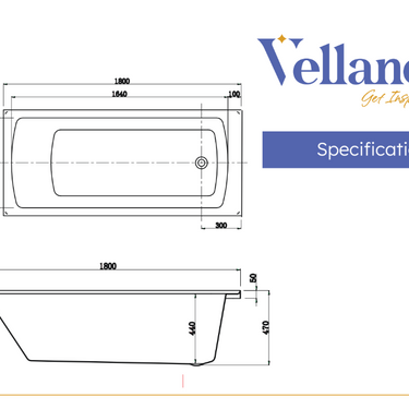 Muccia | 1800mm Lucite Drop In Bath
