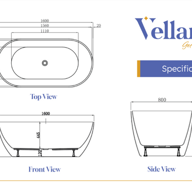 Polino | 1600mm Lucite Freestanding Bath Matte White