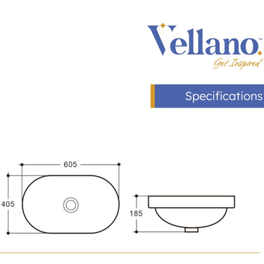 Polino | Semi Inset Basin 600 With Overflow Gloss White