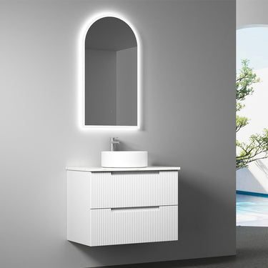 Verona Mark II | 750mm White Fluted Wall Hung Vanity