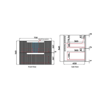 Verona Mark II | 750mm White Fluted Wall Hung Vanity