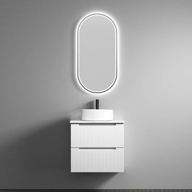 Verona Mark II | 600mm White Fluted Wall Hung Vanity