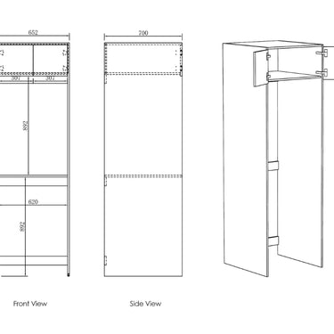 Otti | Hampshire Laundry 2100 White Tall Washing Machine Cabinet
