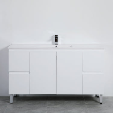 Nordic 1500mm Gloss White Single/Double Bowl  Vanity