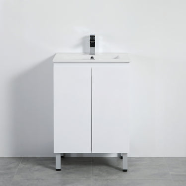 Nordic 600mm Gloss White Single Bowl  Vanity