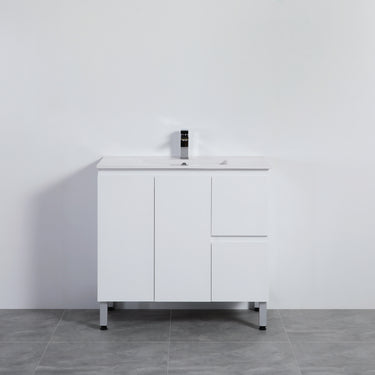 Nordic 900mm Gloss White Single Bowl  Vanity
