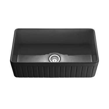 CETO | 828 x 457mm Greenwich Matte Black Fire clay Farmhouse Sink