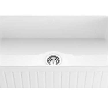 CETO | 828 x 457mm Greenwich Gloss White Fire clay Farmhouse Sink