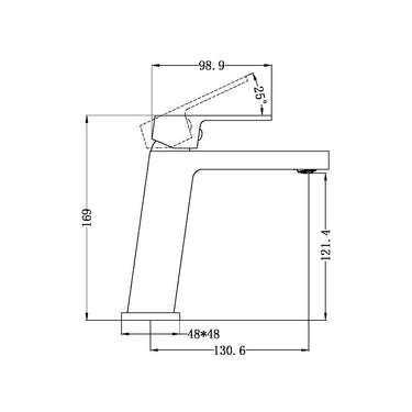 Celia Basin Mixer Angle Spout Brushed Nickel