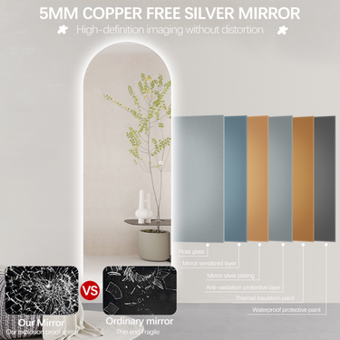 Arched | 600 x 1650mm LED Mirror Three colour option 3000K / 4000K / 6000K