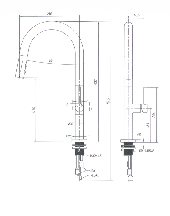 Bentlee | Chrome Pull Out Kitchen Mixer