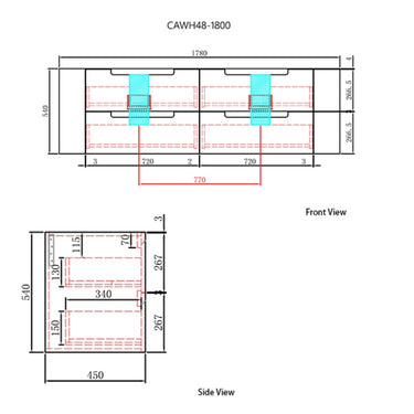 Aulic Diamond Collection | Briony Wall Hung Vanity 1800mm