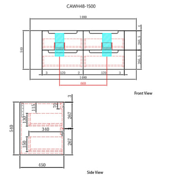 Aulic Diamond Collection | Briony Wall Hung Vanity 1500mm