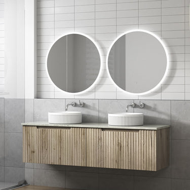 Calder | Fluted Double Bowl Wall Hung Vanity 1500mm