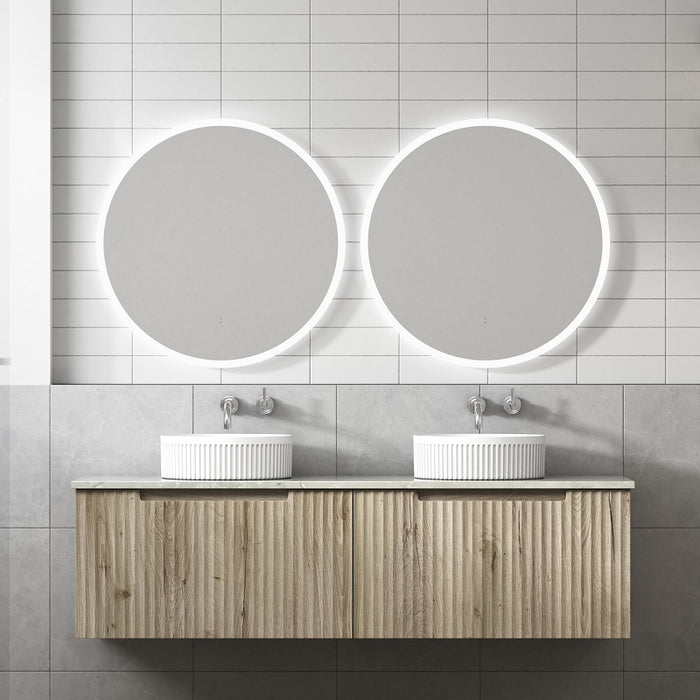 Calder | Fluted Double Bowl Wall Hung Vanity 1500mm