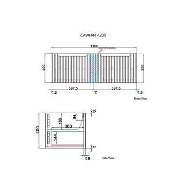 Calder | Fluted Double Bowl Wall Hung Vanity 1500mm