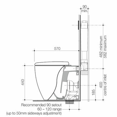 Caroma | Contura II Cleanflush® Invisi Series II® Wall Faced Suite - Gloss White