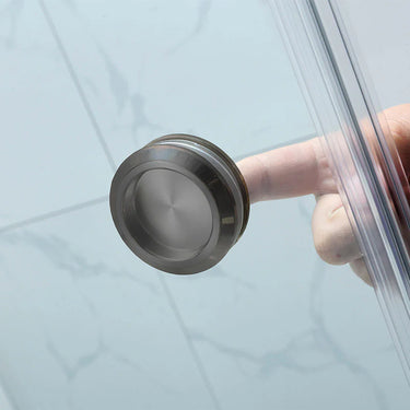 Gun Metal Square Frameless Wall to Wall Adjustable Sliding Shower Screen