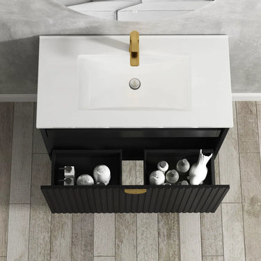 Otti | Marlo 900mm Matte Black Wall Hung Vanity