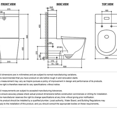 Feanza cyclone Toilet Suite R&T Flush System