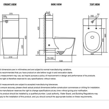 Radiant cyclone Toilet Suite Slim Seat R&T Flush System