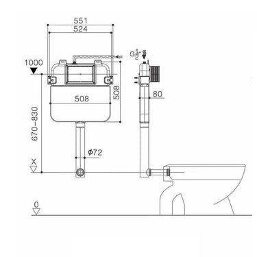 R&T In Wall Cistern For BTW Toilets - Acqua Bathrooms