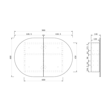 Otti Australia | Bondi 900mm Black Oak Shaving Cabinet