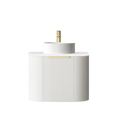 Bondi | Satin White Fluted 600mm Curve Vanity