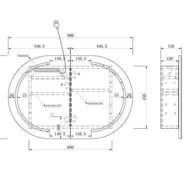 Otti Australia | Bondi 900mm Natural Oak Led Shaving Cabinet