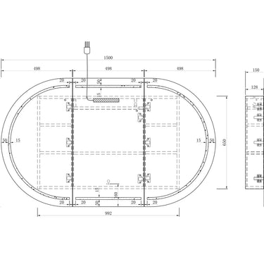 Otti Australia | Bondi 1500mm Matt White Led Shaving Cabinet