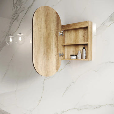 Otti Australia | Noosa Oval Shape Natural Oak Led Shaving Cabinet