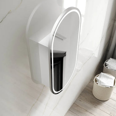 Otti Australia | Noosa Oval Shape Matte White Led Shaving Cabinet