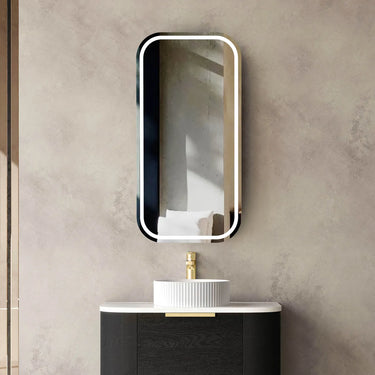 Otti Australia | Newport Black Oak Soft Square  Led Shaving Cabinet