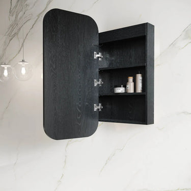 Otti Australia | Newport Black Oak Soft Square  Led Shaving Cabinet