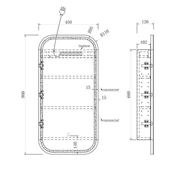 Otti Australia | Newport Matte White Soft Square Led Shaving Cabinet