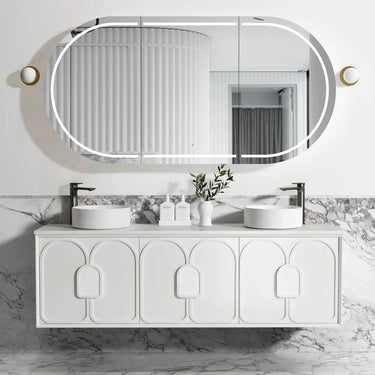 Otti Australia | 1800 Laguna Satin White Wall Hung Vanity