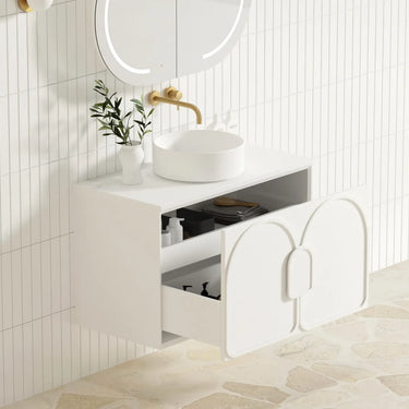 Otti Australia | 900 Laguna Satin White Wall Hung Vanity