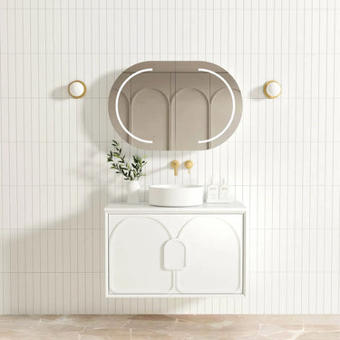 Otti Australia | 900 Laguna Satin White Wall Hung Vanity