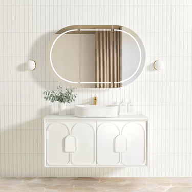 Otti Australia | 1200 Laguna Satin White Wall Hung Vanity