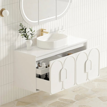 Otti Australia | 1200 Laguna Satin White Wall Hung Vanity