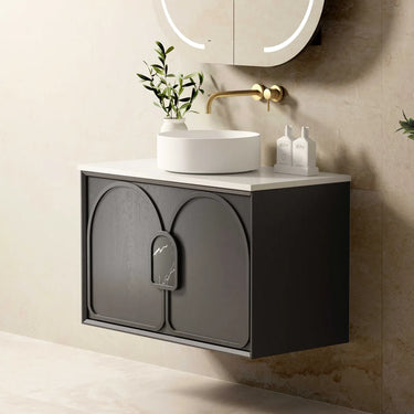Otti Australia | 900 Laguna Black American Oak Wall Hung Vanity